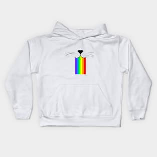 Rainbow cat nose Kids Hoodie